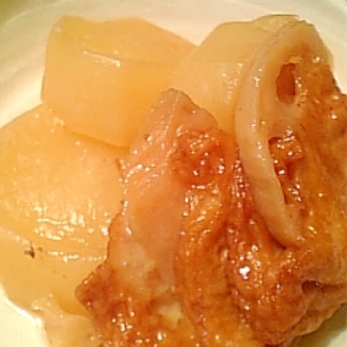 圧力鍋で時短!大根とれんこんさつま揚げの煮もの♪